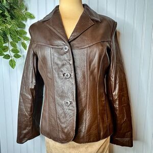 Vintage Wilsons Leather Sz M Women’s Jacket Chocolate Brown Bohemian Casual 0875